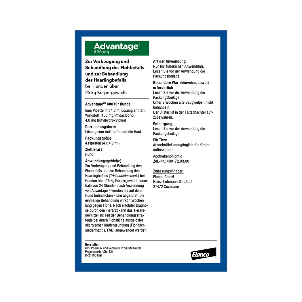 Advantage Spot-On für Hunde | von 25 bis 40 kg - 4 St.