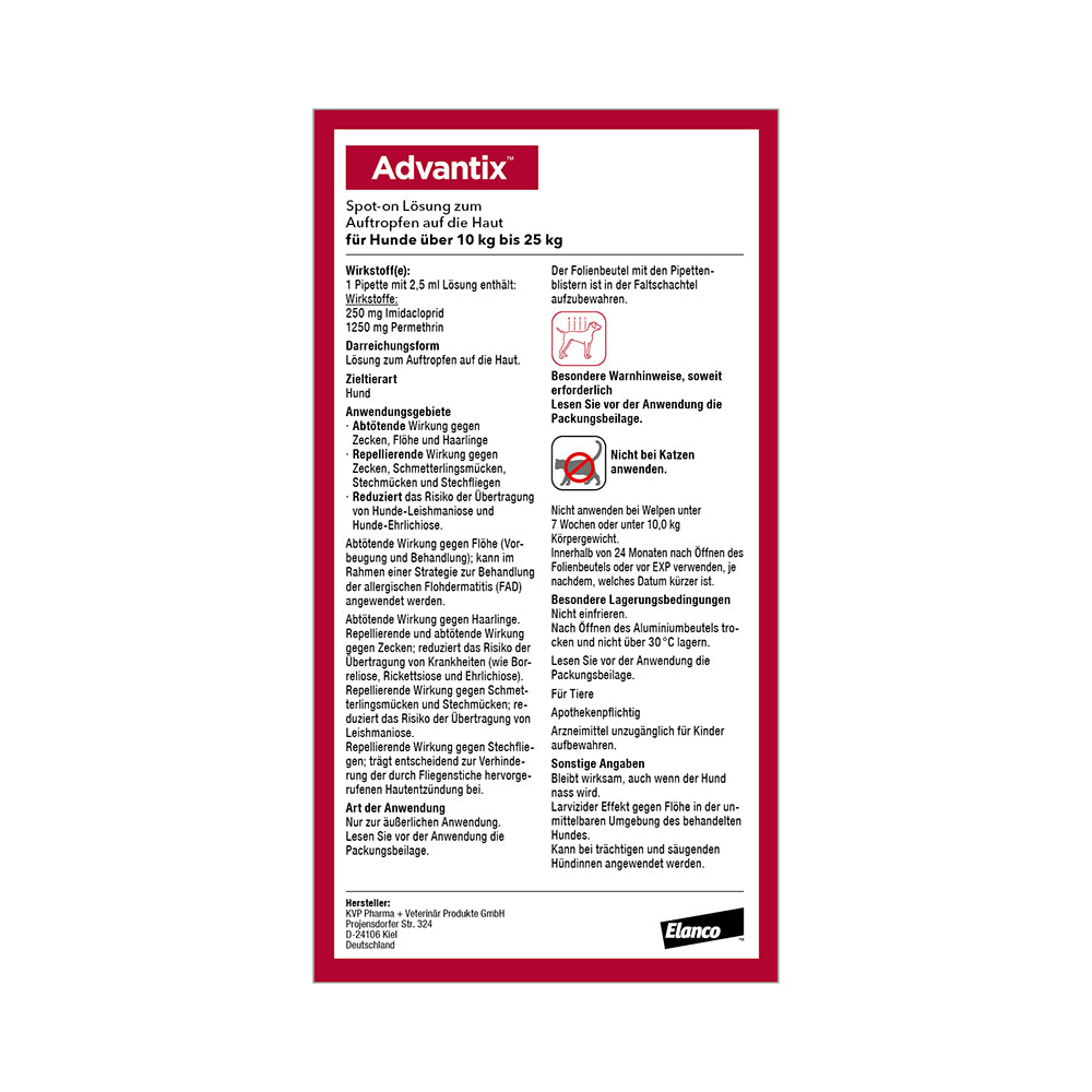 Advantix Spot-On für Hunde | von 10 bis 25 kg - 4 St.
