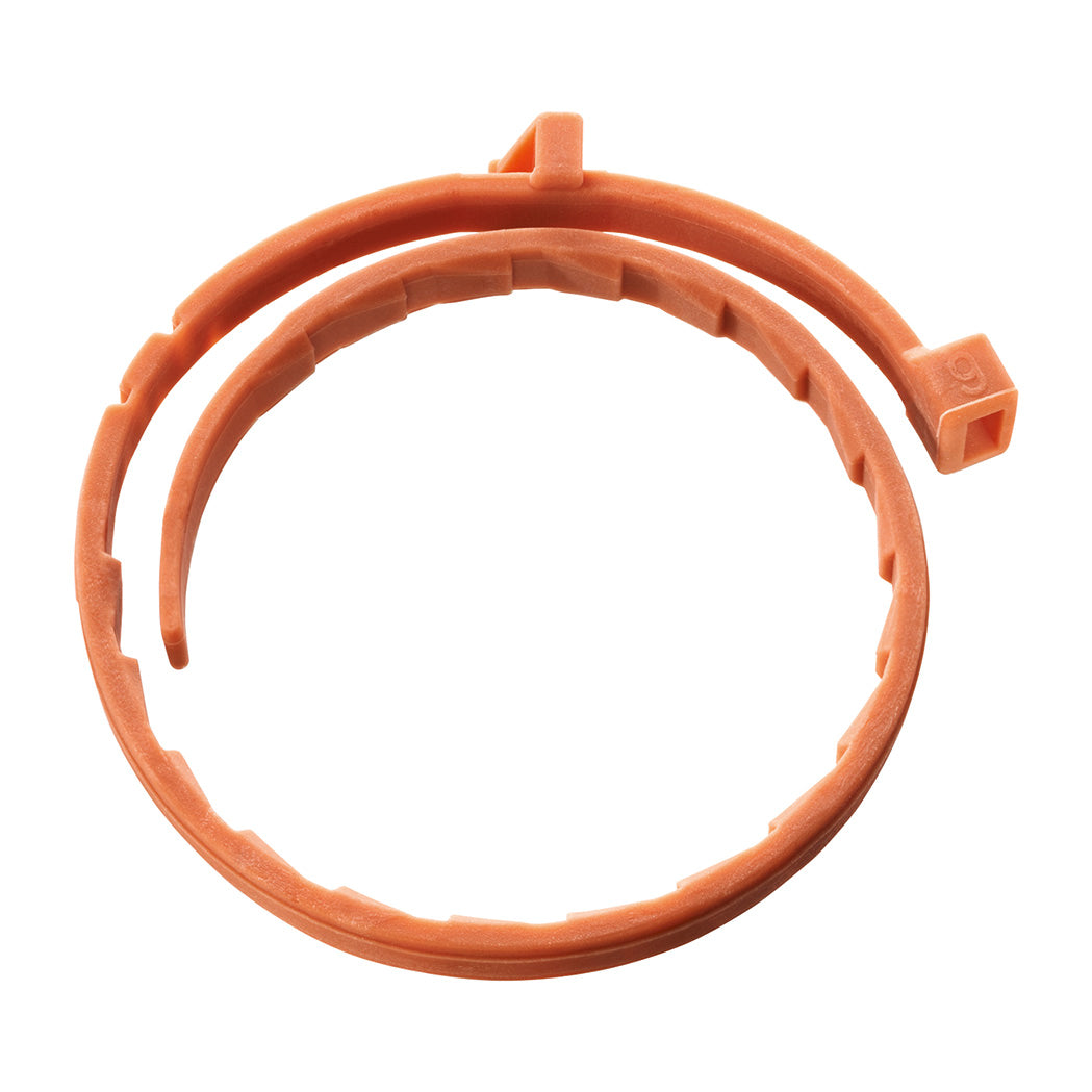 Brauner Kunststoff-Montagering mit gezahntem Innenrand und quadratischem Verschluss