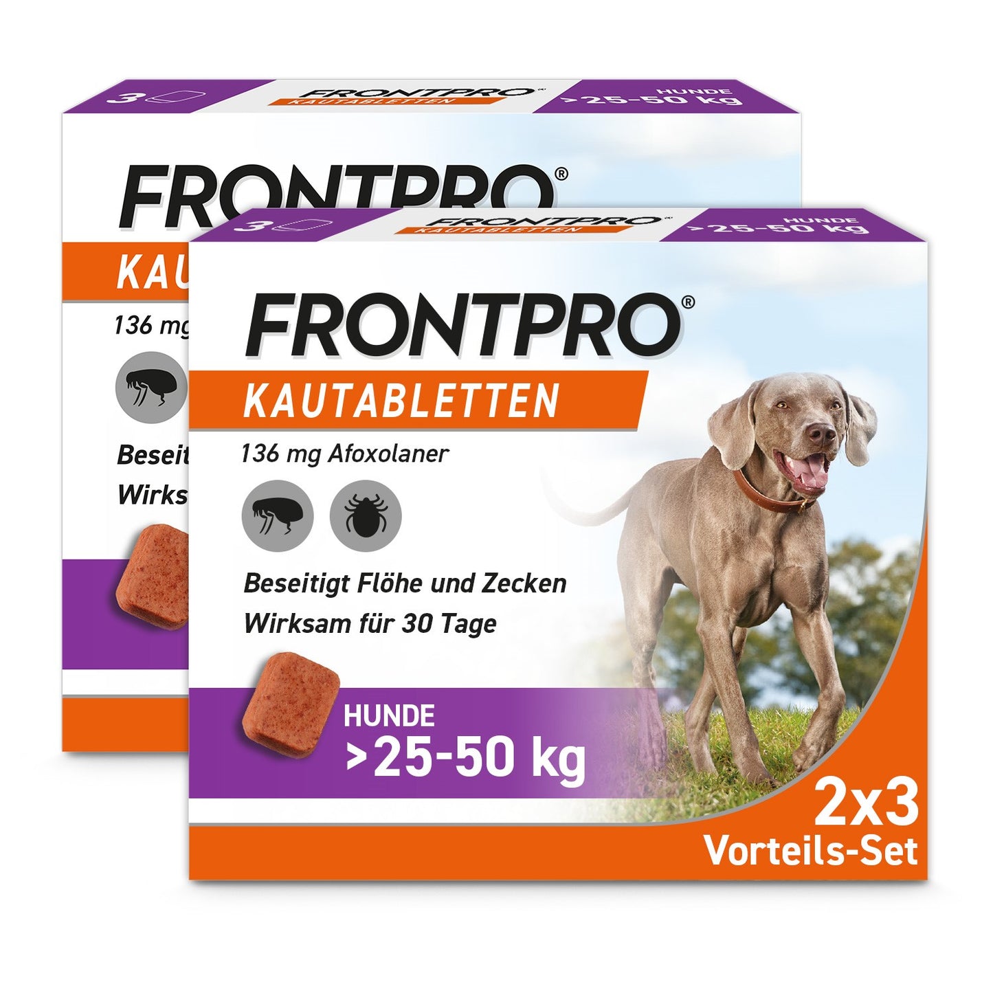 FRONTPRO Kautabletten für Hunde | von 25 bis 50 kg - 6 St.