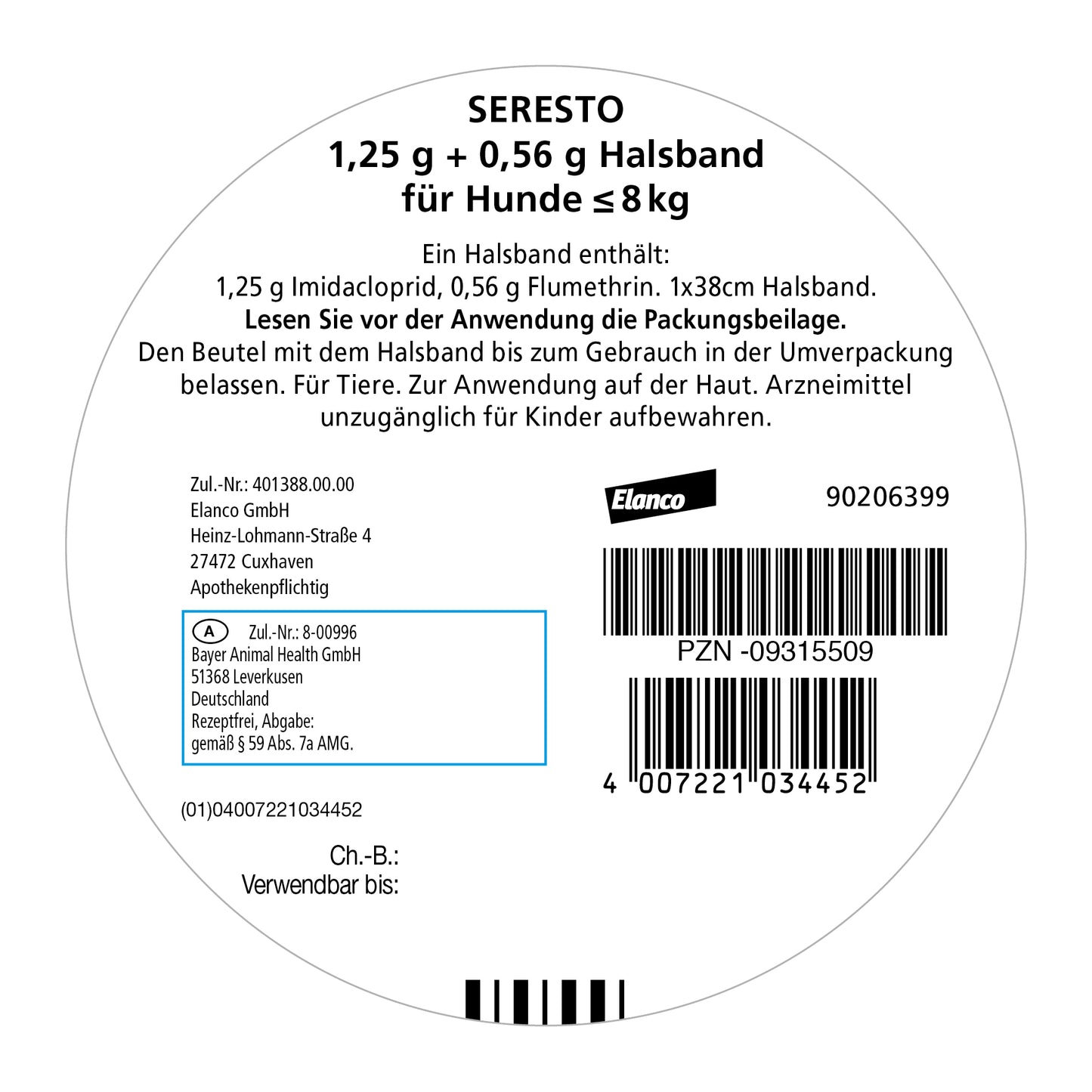 Seresto Halsband für kleine Hunde | bis 8 kg - 1 St.