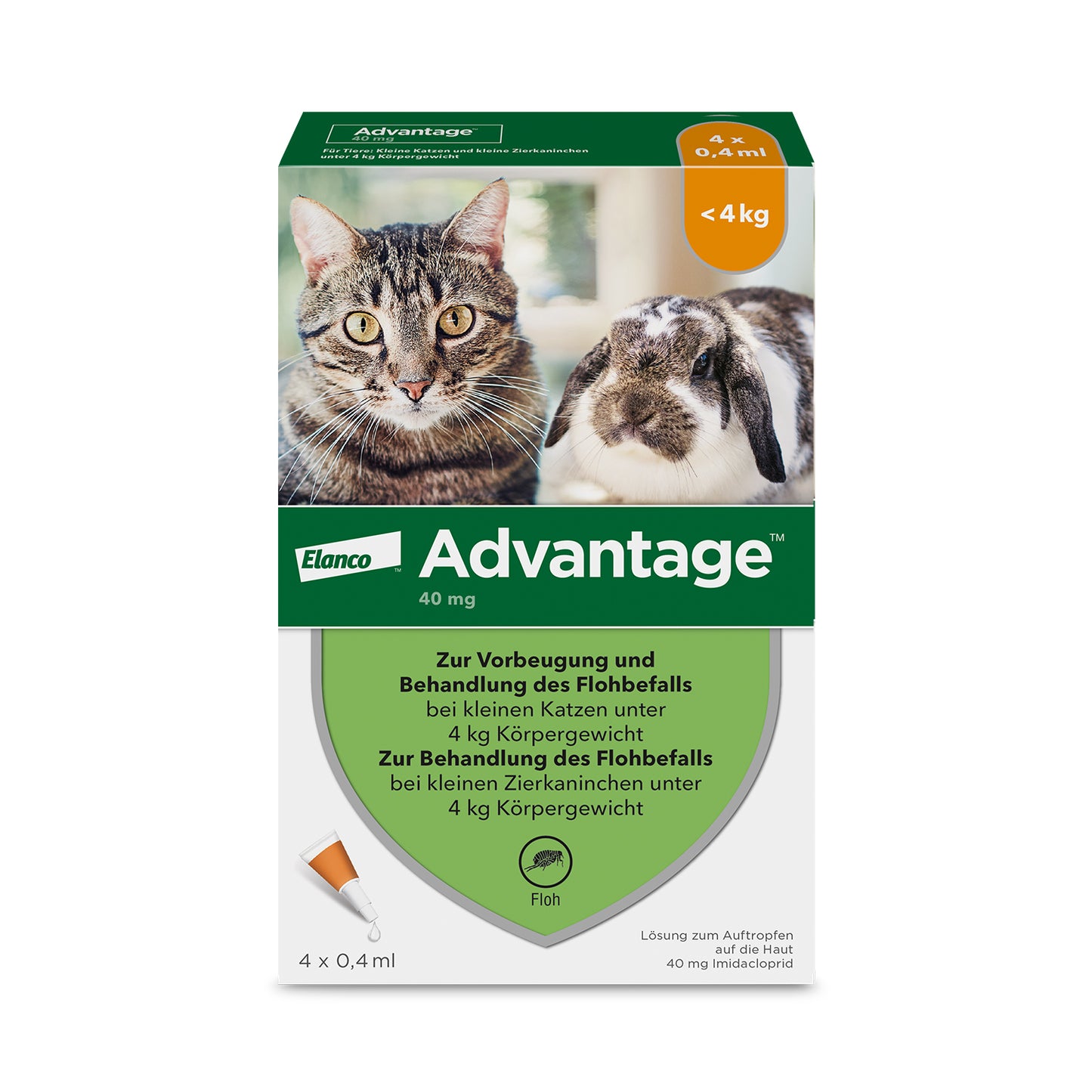 Advantage Spot-On für Katzen & Zierkaninchen | bis 4 kg - 4 St.