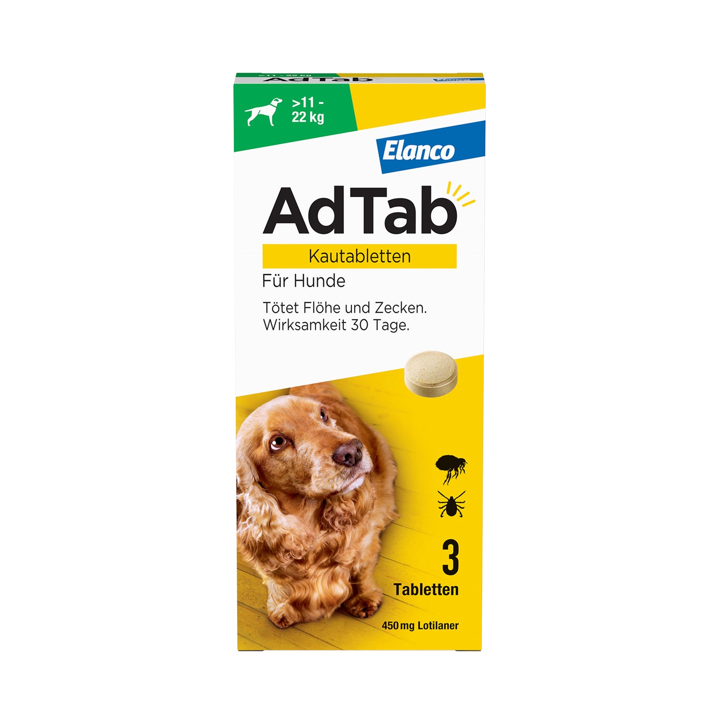 AdTab Kautabletten für Hunde | von 11 bis 22 kg - 3 St.