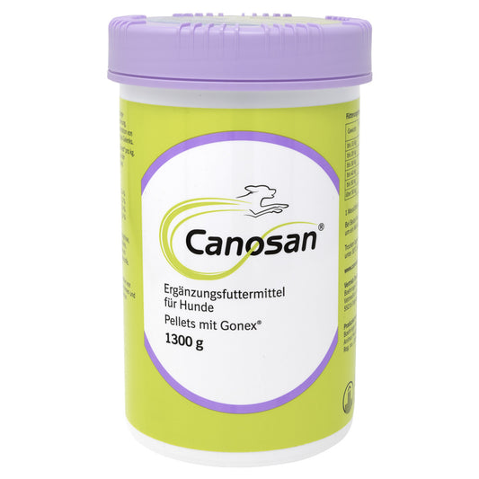 Canosan Ergänzungsfuttermittel für Hunde, Pellets mit Gonex, 1300 g, Behälter mit lila Deckel