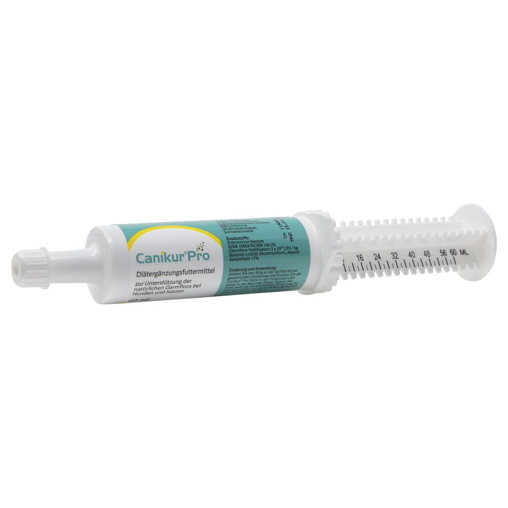 Canikur Pro Diät-Ergänzungsfuttermittel für Hunde in 60-ml-Spritze zur Unterstützung der Darmflora bei Hunden und Katzen