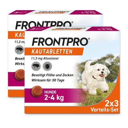 FRONTPRO Kautabletten für Hunde | von 2 bis 4 kg - 6 St.