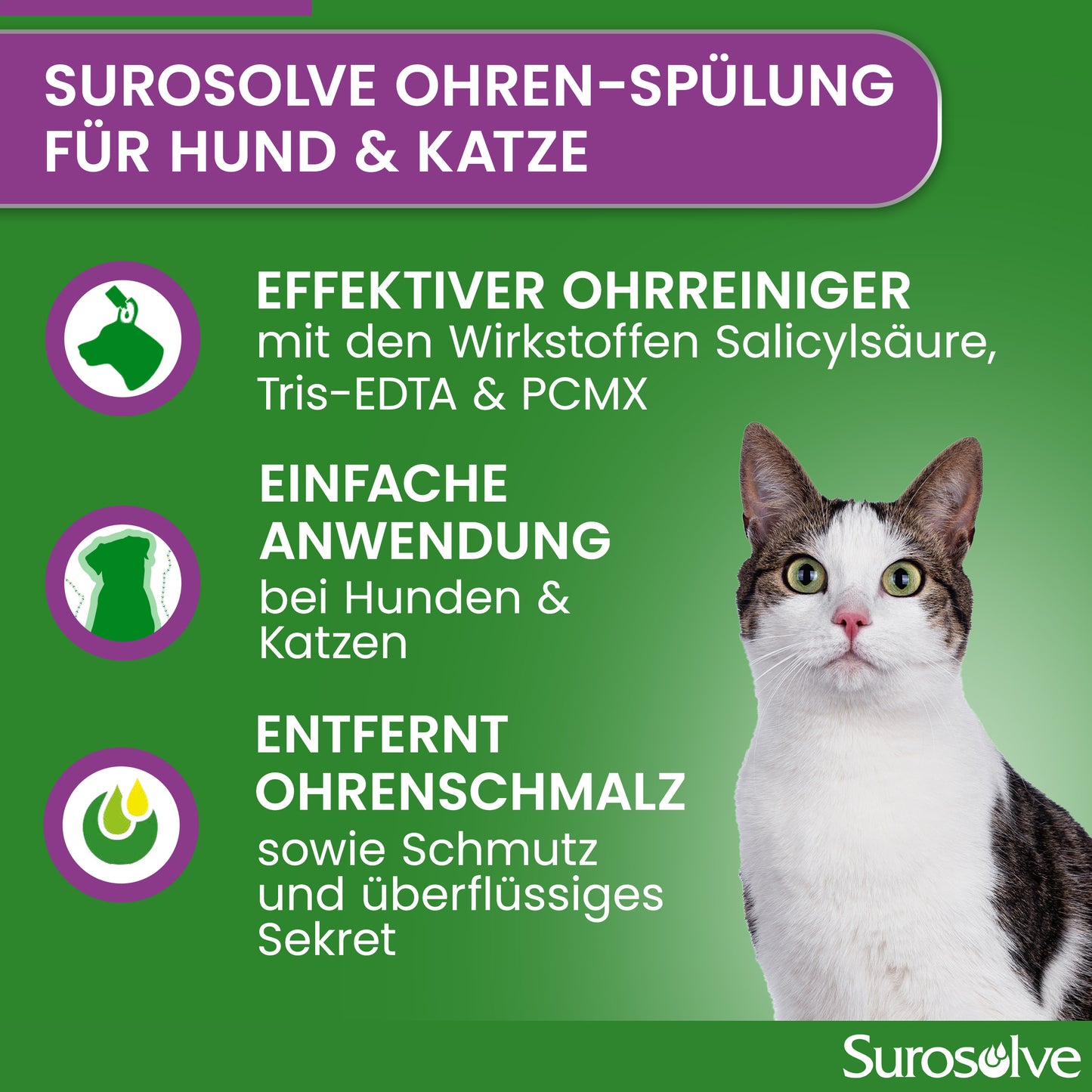 Surosolve Ohrreiniger für Hunde & Katzen I 125 ml