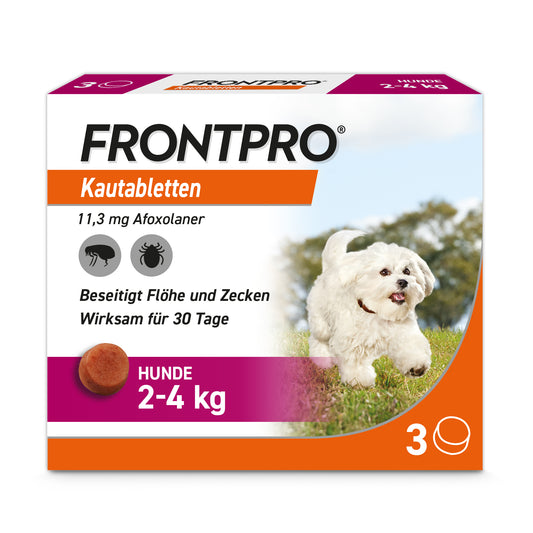 FRONTPRO Kautabletten für Hunde | von 2 bis 4 kg - 3 St.