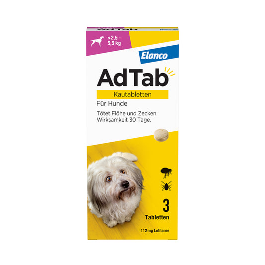 AdTab Kautabletten für Hunde | von 2,5 bis 5,5 kg - 3 St.