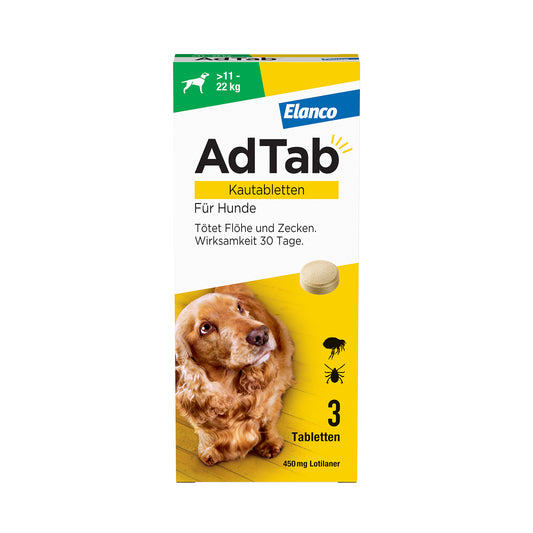 AdTab Kautabletten für Hunde | von 11 bis 22 kg - 3 St.