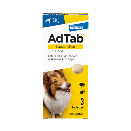 AdTab Kautabletten für Hunde | von 22 bis 45 kg - 3 St.